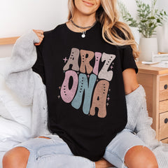 Arizona Retro Wavy Text Usa Vintage Ready to Press DTF Transfer for Dtf