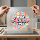 Auntie Ever Floral Wreath Spring Floral Ready to Press DTF Transfer for Dtf
