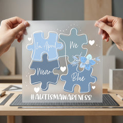 Autism Awareness Blue Puzzle Faith Mom Ready to Press DTF Transfer for Dtf