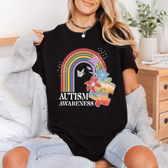 Autism Awareness Butterfly Rainbow Mom Dad Ready to Press DTF Transfer for Dtf