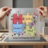 Autism Awareness Puzzle Inspiring Mom Dad Ready to Press DTF Transfer for Dtf