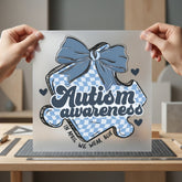 Autism Awareness Puzzle Retro Mom Dad Ready to Press DTF Transfer for Dtf