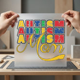 Autism Mom Distressed Support Mom Vintage Ready to Press DTF Transfer for Dtf