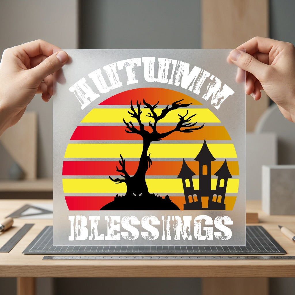 Autumn Blessings Spooky Fall Halloween Fall Ready to Press DTF Transfer for Dtf