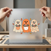 Autumn Ghosts Flowers Diy Halloween Autumn Ready to Press DTF Transfer for Dtf