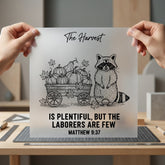 Autumn Harvest Raccoon Fall Faith Bible Ready to Press DTF Transfer for Dtf