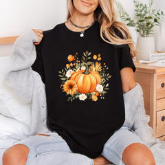 Autumn Pumpkin Floral Fall Halloween Thanksgiving Ready to Press DTF Transfer for Dtf