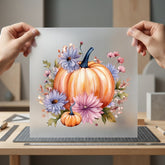 Autumn Pumpkin Floral Fall Halloween Thanksgiving Ready to Press DTF Transfer for Dtf
