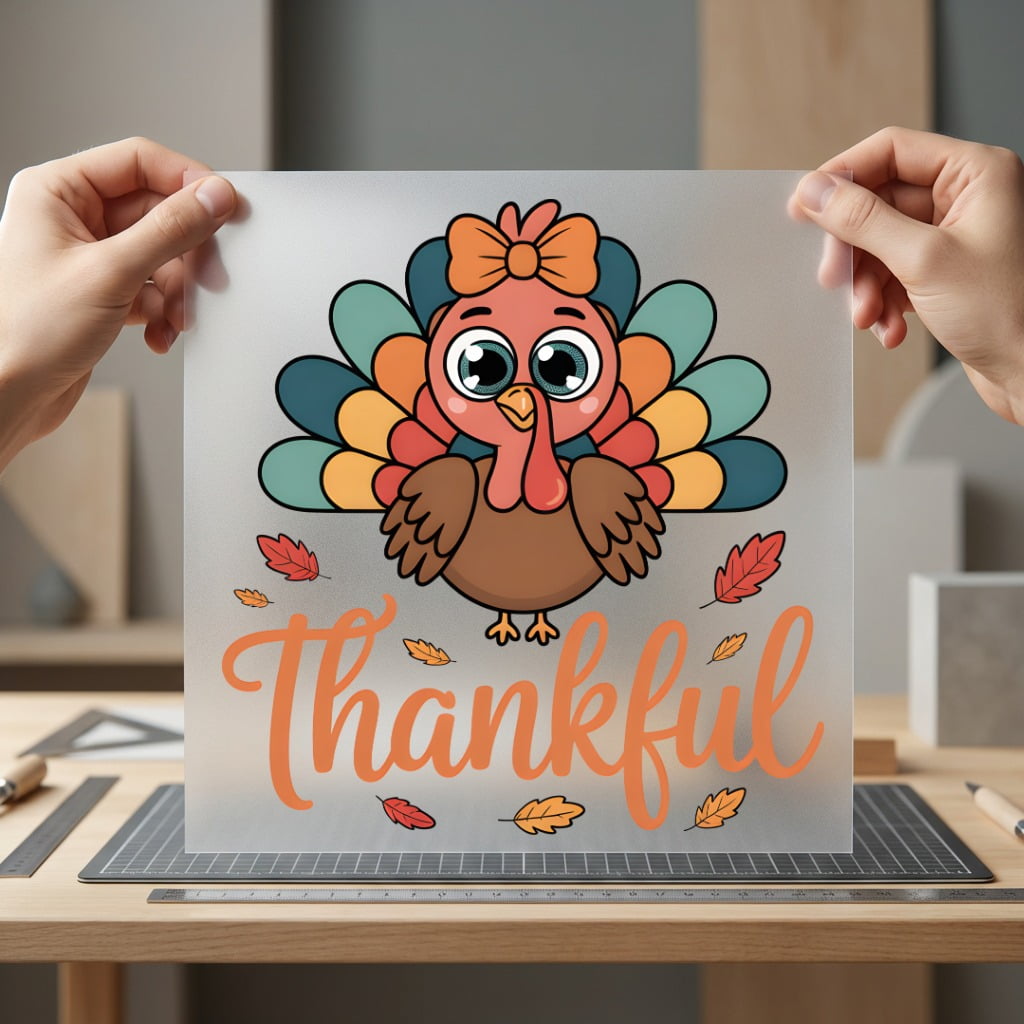 Autumn Turkey Thankful Fall Thanksgiving Fall Ready to Press DTF Transfer for Dtf