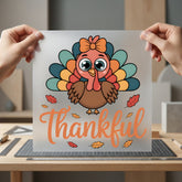 Autumn Turkey Thankful Fall Thanksgiving Fall Ready to Press DTF Transfer for Dtf
