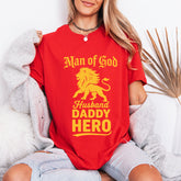 Man of God Husband Lion | Christian Fatherhood Tee