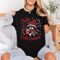 Baby Cold Outside Raccoon Christmas Winter Ready to Press DTF Transfer for Dtf