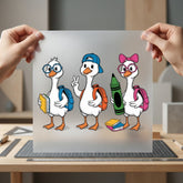 Back School Geese Animal Funny Ready to Press DTF Transfer for Dtf
