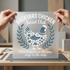 Backyard Chicken Social Club Usa Mom Ready to Press DTF Transfer for Dtf