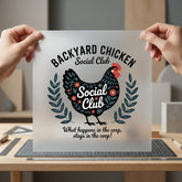 Backyard Chicken Social Club Usa Mom Ready to Press DTF Transfer for Dtf