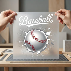 Baseball Ball Crack Sporty Fitness Ready to Press DTF Transfer for Dtf