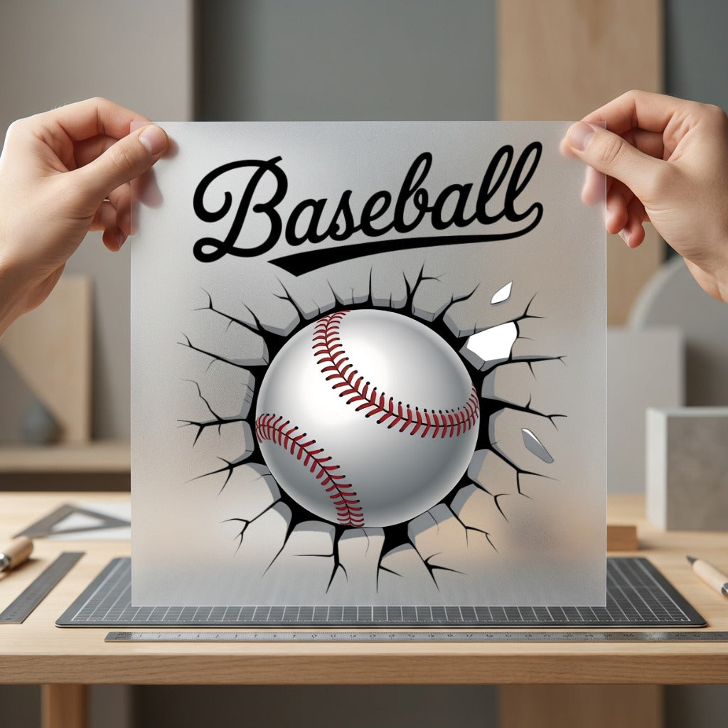 Baseball Ball Crack Sporty Fitness Ready to Press DTF Transfer for Dtf