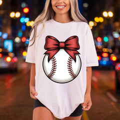 Baseball Bow Sports Diy Mom Dad Ready to Press DTF Transfer for Dtf