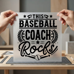 Baseball Coach Rocks Sports Retro Fitness Ready to Press DTF Transfer for Dtf