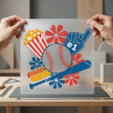 Baseball Game Day Patriotic Patriotic Vintage Ready to Press DTF Transfer for Dtf