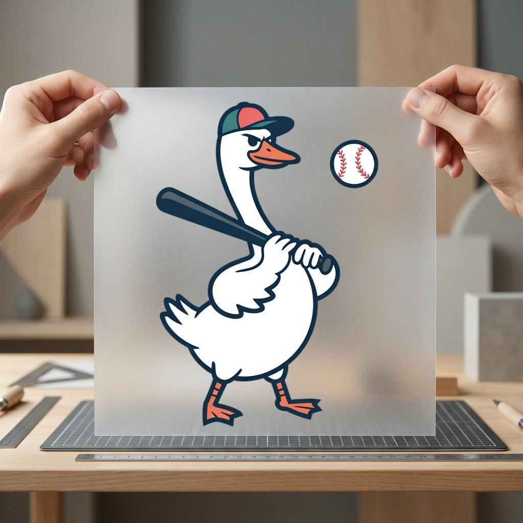 Baseball Goose Batter Sports Funny Pet Ready to Press DTF Transfer for Dtf