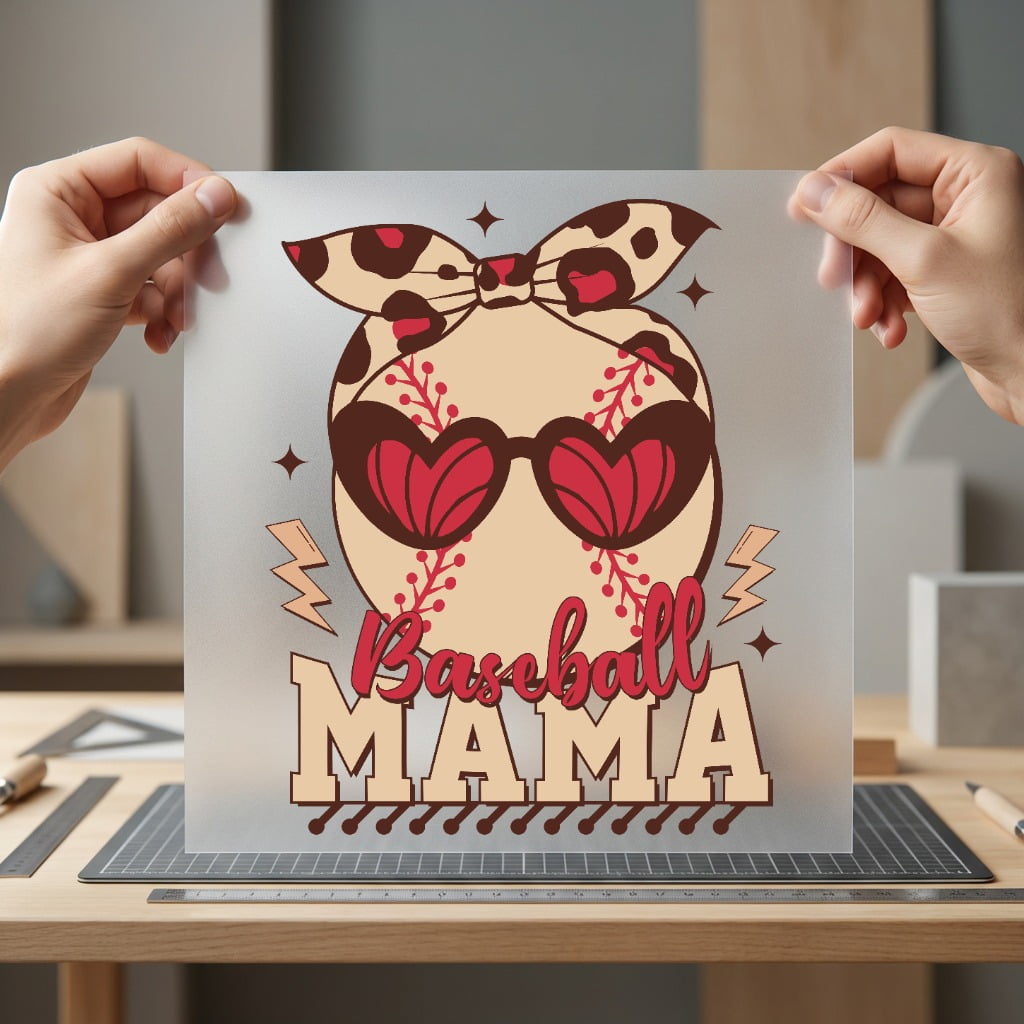 Baseball Mama Leopard Heart Mom Vintage Ready to Press DTF Transfer for Dtf