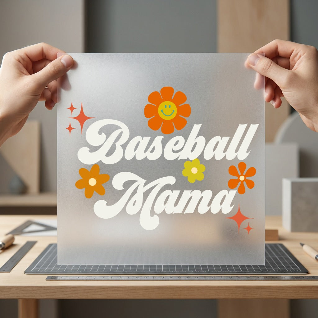 Baseball Mama Retro Floral Mom Mama Ready to Press DTF Transfer for Dtf