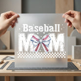 Baseball Mom Bow Distressed Mom Fitness Ready to Press DTF Transfer for Dtf
