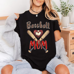 Baseball Mom Hearts Bats Mom Fitness Ready to Press DTF Transfer for Dtf