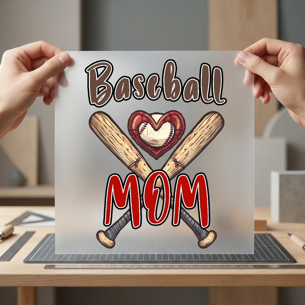 Baseball Mom Hearts Bats Mom Fitness Ready to Press DTF Transfer for Dtf