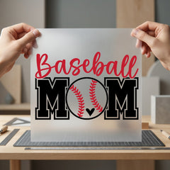 Baseball Mom Script Diy Mom Fitness Ready to Press DTF Transfer for Dtf