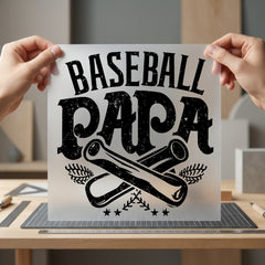 Baseball Papa Vintage Distressed Dad Papa Ready to Press DTF Transfer for Dtf