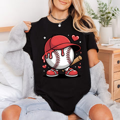 Baseball Player Character Cartoon Valentine Fitness Ready to Press DTF Transfer for Dtf
