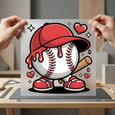 Baseball Player Character Cartoon Valentine Fitness Ready to Press DTF Transfer for Dtf