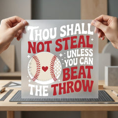 Baseball Thou Shall Not Dad Funny Ready to Press DTF Transfer for Dtf