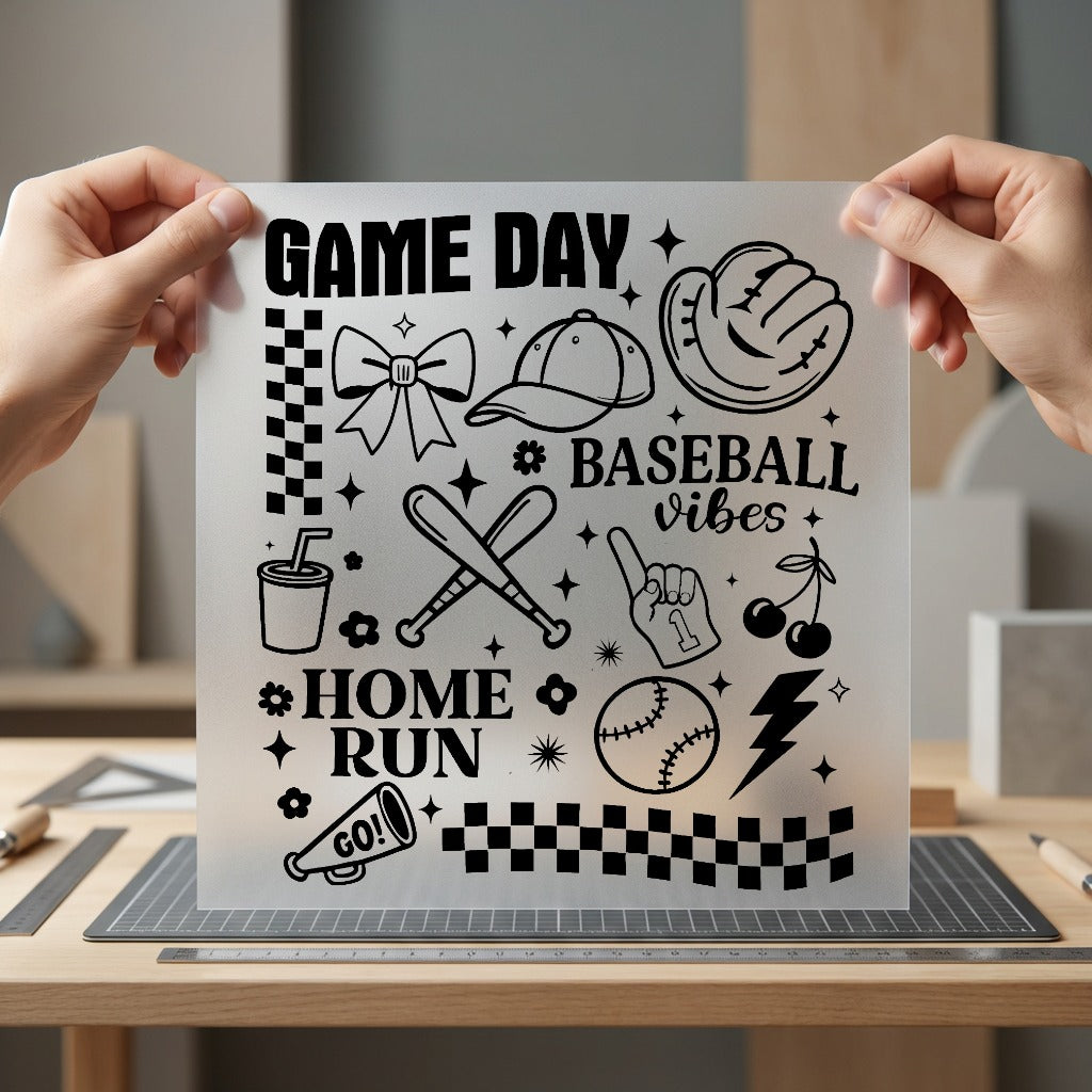 Baseball Vibes Game Day Mom Retro Ready to Press DTF Transfer for Dtf