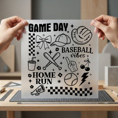 Baseball Vibes Game Day Mom Retro Ready to Press DTF Transfer for Dtf