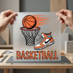 Basketball Ball Shoe Hoops Fitness Ready to Press DTF Transfer for Dtf