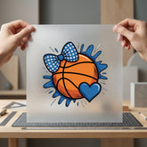 Basketball Bow Heart Sports Fitness Ready to Press DTF Transfer for Dtf