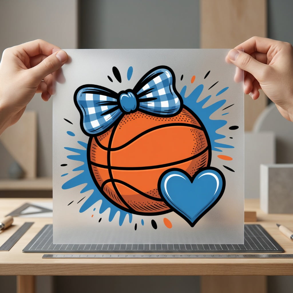 Basketball Bow Heart Sports-love Fitness Ready to Press DTF Transfer for Dtf