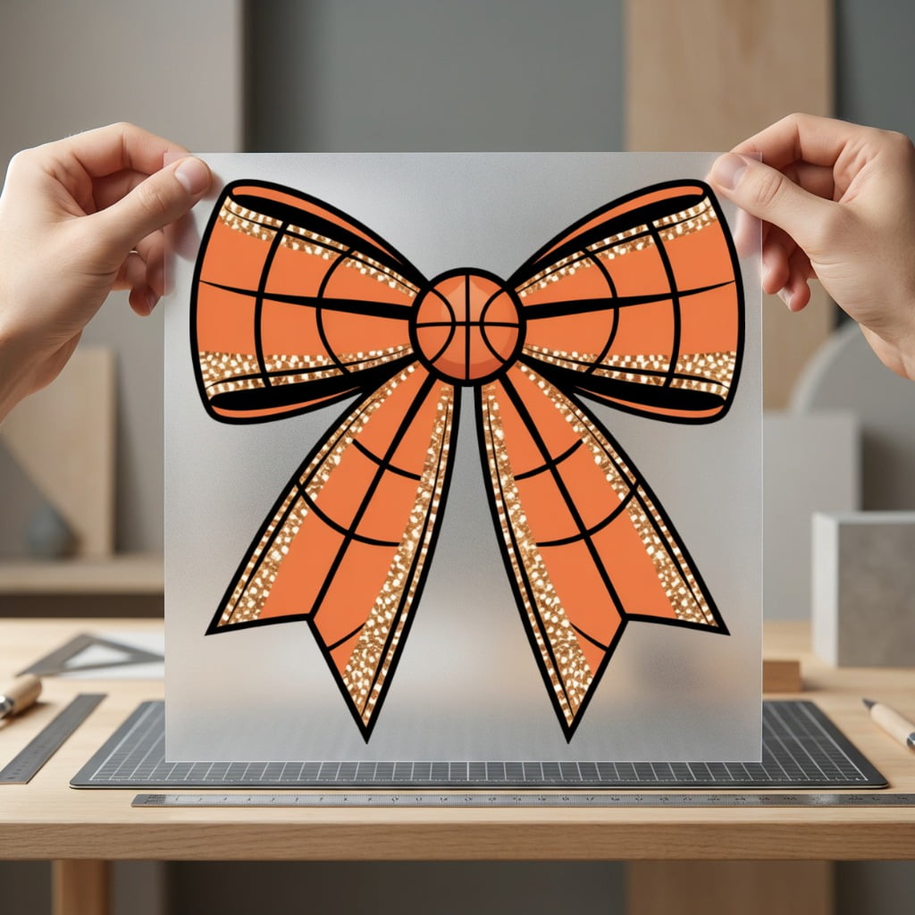 Basketball Bow Sporty Diy Fitness Ready to Press DTF Transfer for Dtf
