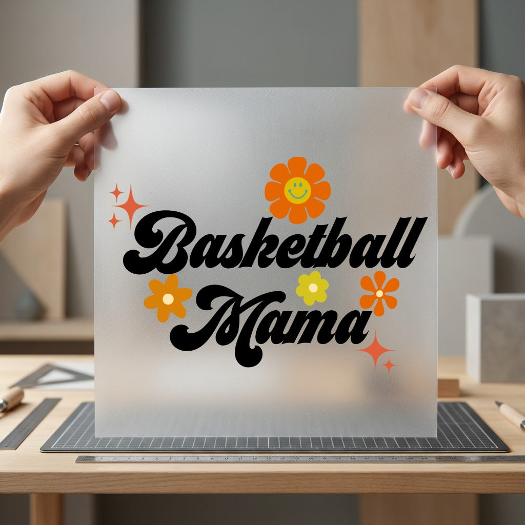 Basketball Mama Retro Flowers Mom Retro Ready to Press DTF Transfer for Dtf