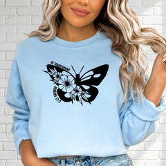 Be Transformed Romans 12:2 | Butterfly & Floral Sweatshirt - Luckets.com