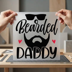 Bearded Daddy Father Day Dad Funny Ready to Press DTF Transfer for Dtf