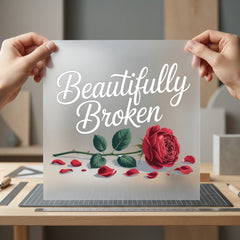 Beautifully Broken Rose Elegant Floral Ready to Press DTF Transfer for Dtf