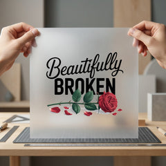 Beautifully Broken Rose Romantic Nature & Wildlife Collection Resilience Collection Ready to Press DTF Transfer for Dtf