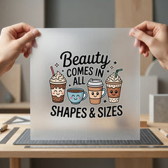 Beauty Comes All Shapes Foodie Quotes Collection Food & Drink Culture Collection Ready to Press DTF Transfer for Dtf