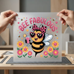 Bee Fabulous Summer Diy Summer Ready to Press DTF Transfer for Dtf