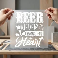 Beer Never Broke Heart Funny Vintage Ready to Press DTF Transfer for Dtf