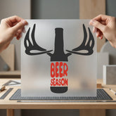 Beer Season Antlers Rustic Funny Sarcastic Ready to Press DTF Transfer for Dtf